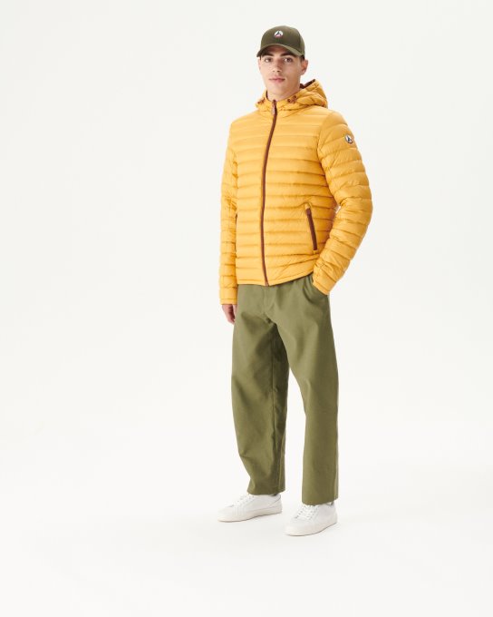 Piumino Reversibile Con Cappuccio Caramello/moutarde Bergen Jott New In