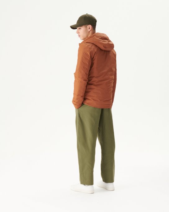 Piumino Reversibile Con Cappuccio Caramello/moutarde Bergen Jott New In