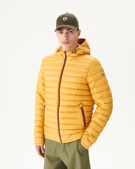 Piumino Reversibile Con Cappuccio Caramello/moutarde Bergen Jott New In