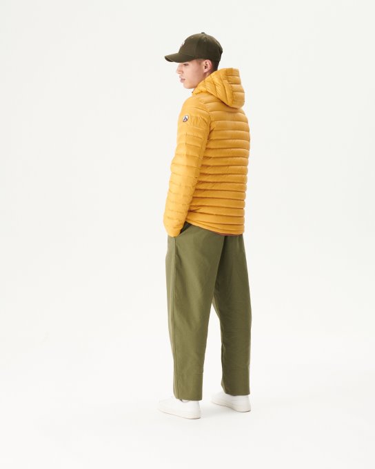 Piumino Reversibile Con Cappuccio Caramello/moutarde Bergen Jott New In