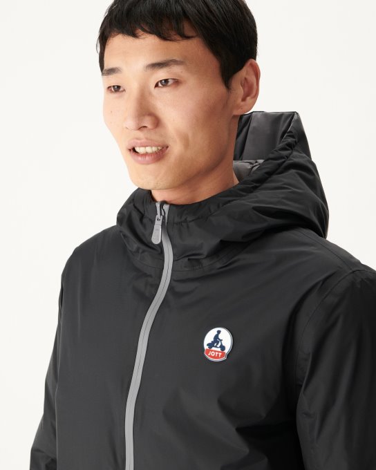 Jott New In Noir/antracite Piumino Reversibile Con Cappuccio Per Freddo Estremo Aspen