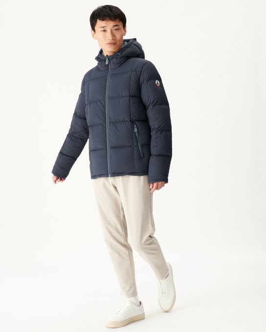 Piumino Reversibile Con Cappuccio Blu/marine Freddo Estremo Aspen Jott New In