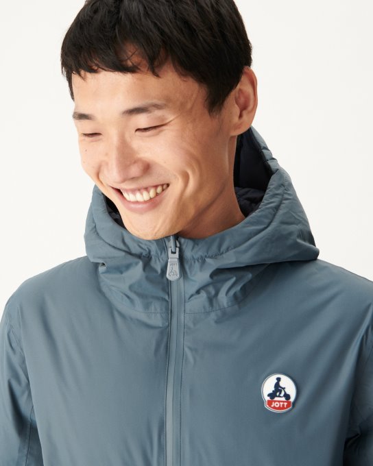 Piumino Reversibile Con Cappuccio Blu/marine Freddo Estremo Aspen Jott New In