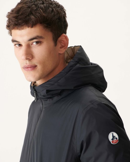 Jott Nuovo In Piumino Leggero Reversibile Noir/beige Amsterdam