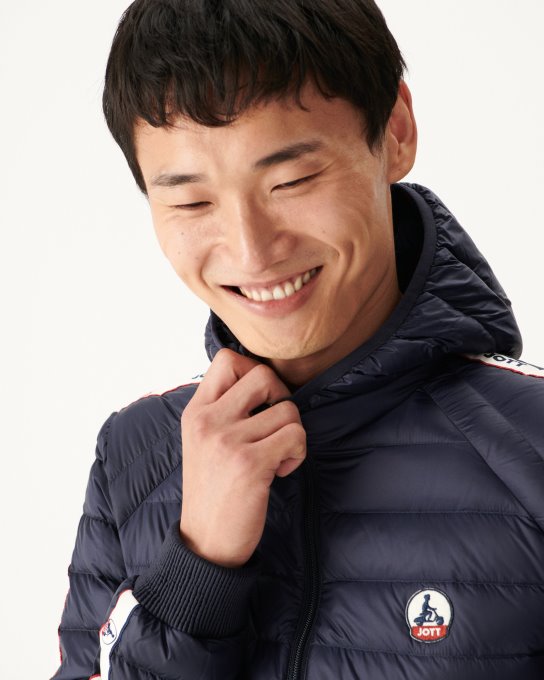 Jott New In Piumino Marino Con Cappuccio Colin