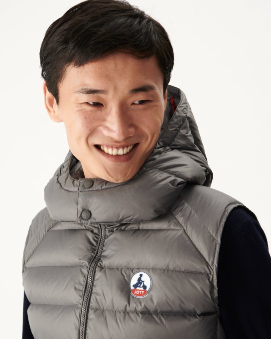 Jott New In Antracite Freddo Estremo Piumino Smanicato Argento