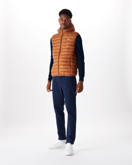 Jott New In Piumino Smanicato Con Cappuccio Caramello Pat