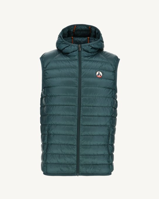 Piumino Smanicato Con Cappuccio Vert Fonce Pat Jott New In