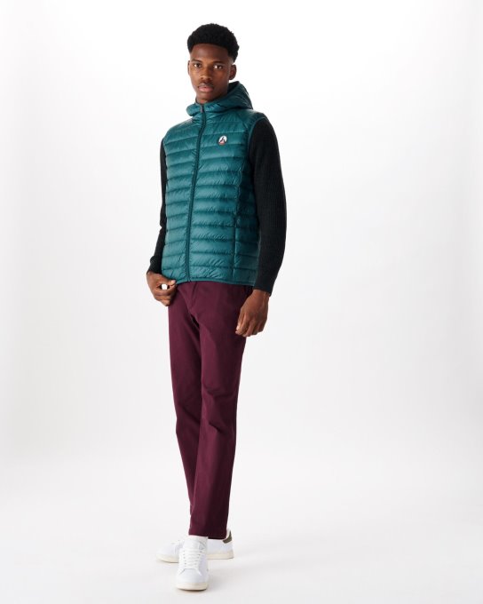 Piumino Smanicato Con Cappuccio Vert Fonce Pat Jott New In