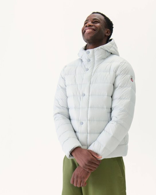 Piumino Jott Grigio Morbido Con Cappuccio Jott New In