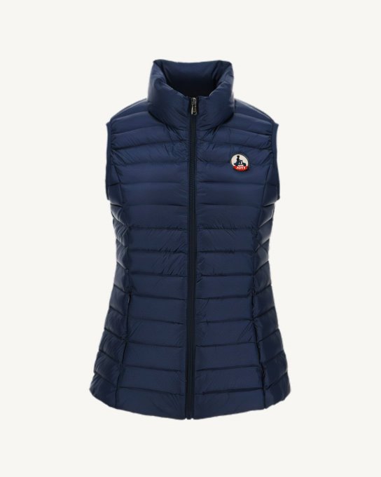 Jott New In Piumino Leggero Smanicato Blu Abysse Seda