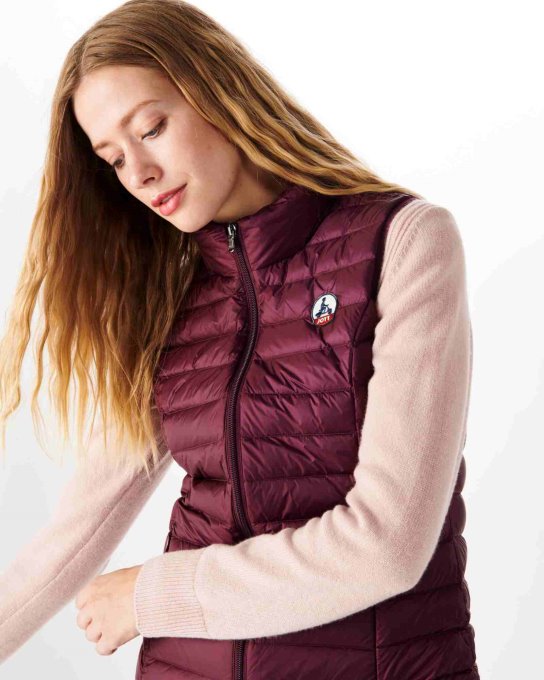 Piumino Leggero Smanicato Melanzana Seda Jott New In