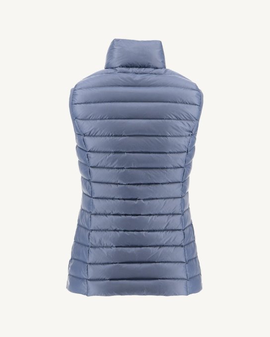 Jott New In Piumino Leggero Smanicato Blu Delave Seda