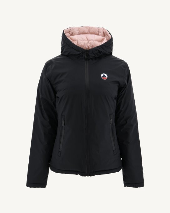 Jott New In Piumino Reversibile Noir/rose Pale Vienna
