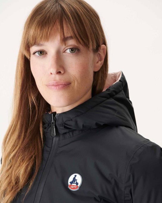 Jott New In Piumino Reversibile Noir/rose Pale Vienna