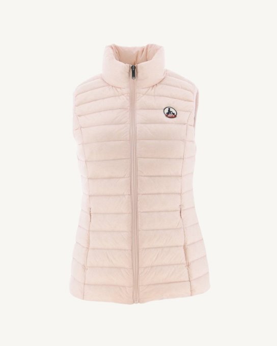 Jott New In Piumino Leggero Smanicato Rosa Tenue Seda