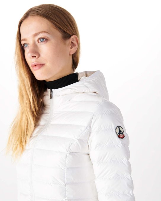 Piumino Leggero Con Cappuccio Blanc Cloe Jott New In
