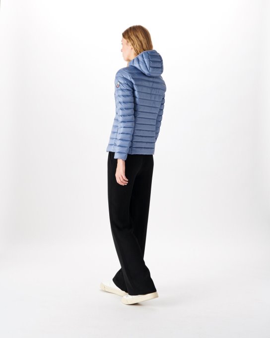 Piumino Leggero Con Cappuccio Blu Delave Cloe Jott New In