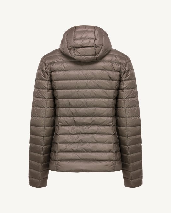 Jott New In Piumino Leggero Con Cappuccio Taupe Cloe