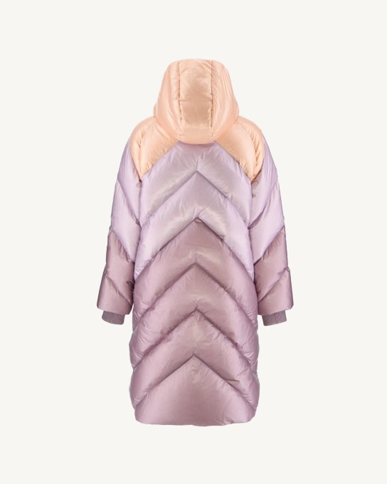 Jott Nuovo In Estremo Freddo Piumino Lungo Con Cappuccio Combo Viola Cometa