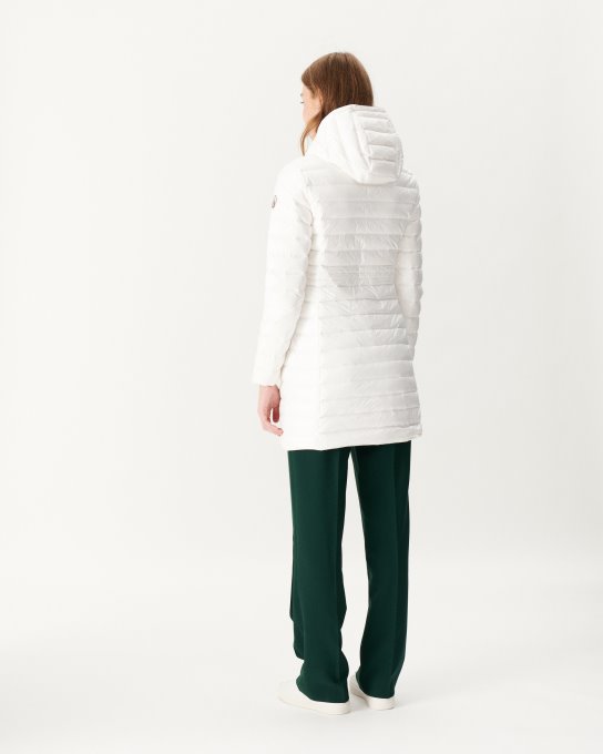 Jott New In Piumino Lungo Con Cappuccio Blanc Vero