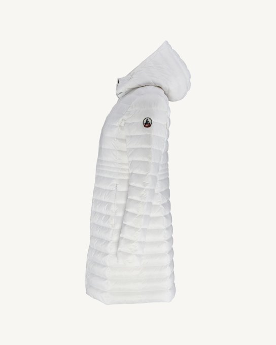 Jott New In Piumino Lungo Con Cappuccio Blanc Vero
