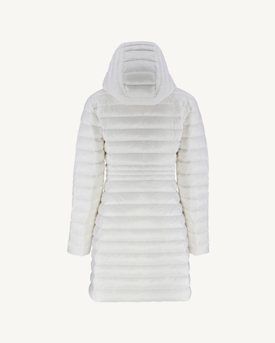 Jott New In Piumino Lungo Con Cappuccio Blanc Vero