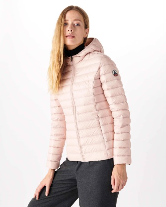 Piumino Leggero Con Cappuccio Rosa Pallido Cloe Jott New In