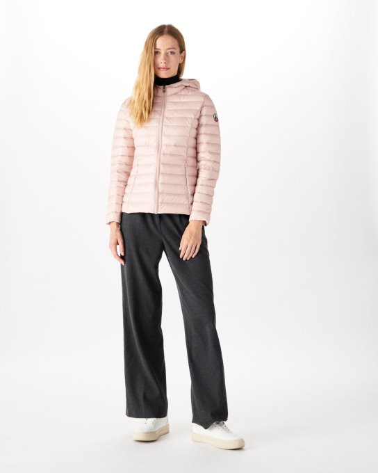 Piumino Leggero Con Cappuccio Rosa Pallido Cloe Jott New In
