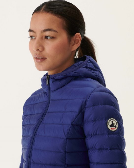 Jott New In Piumino Leggero Con Cappuccio In Denim Scuro Cloe