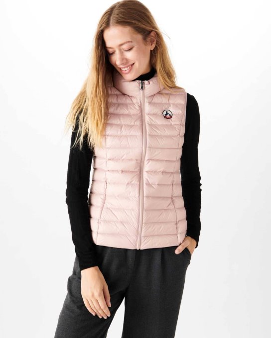 Jott New In Piumino Leggero Senza Maniche Rosa Pallido Seda