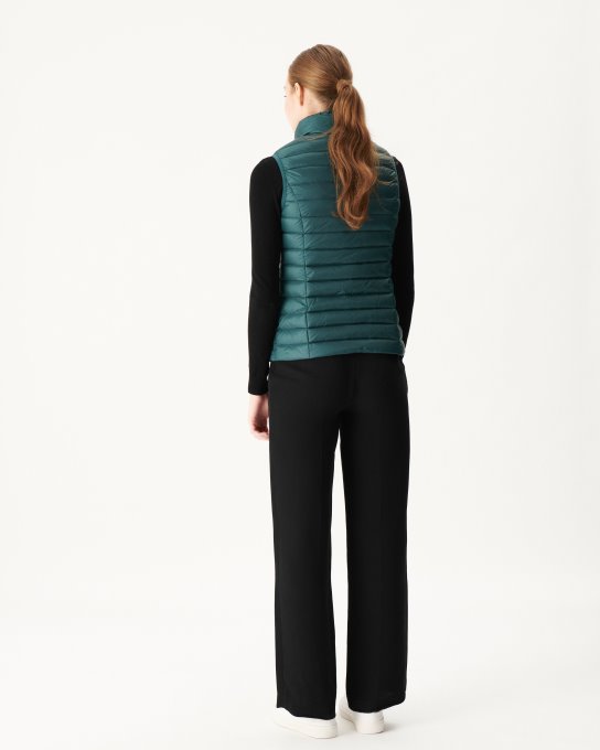 Piumino Leggero Smanicato Vert Fonce Seda Jott New In