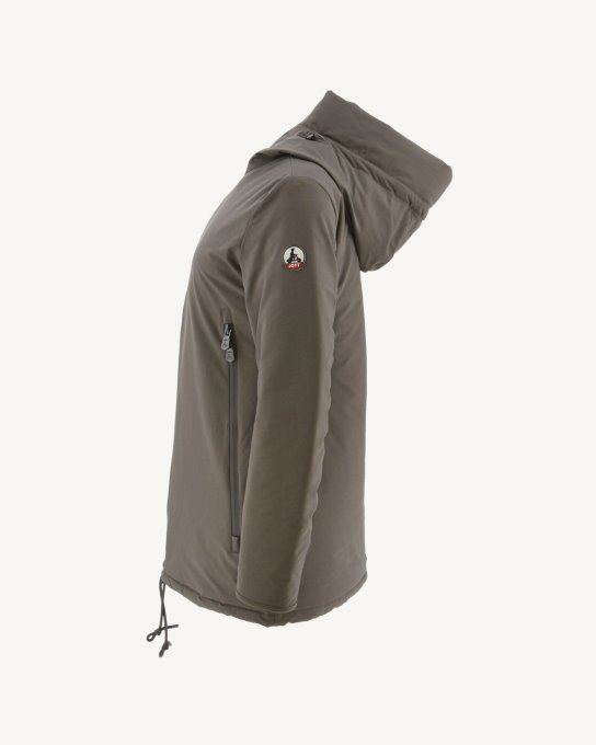 Piumino Con Cappuccio Taupe Siberie Jott New In