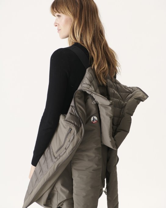 Piumino Con Cappuccio Taupe Siberie Jott New In