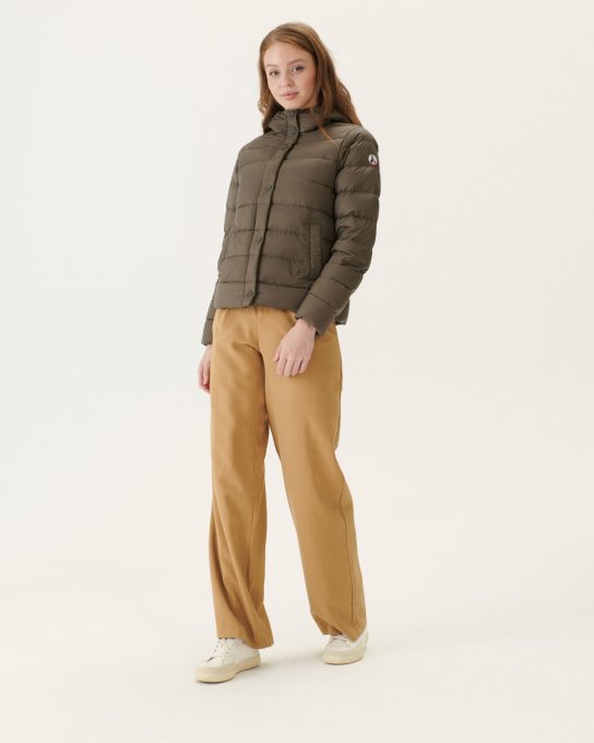 Jott New In Taupe Jane Piumino Dritto Con Cappuccio