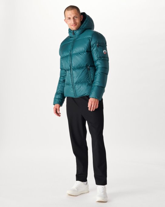 Jott New In Piumino Verde Scuro Con Cappuccio Java