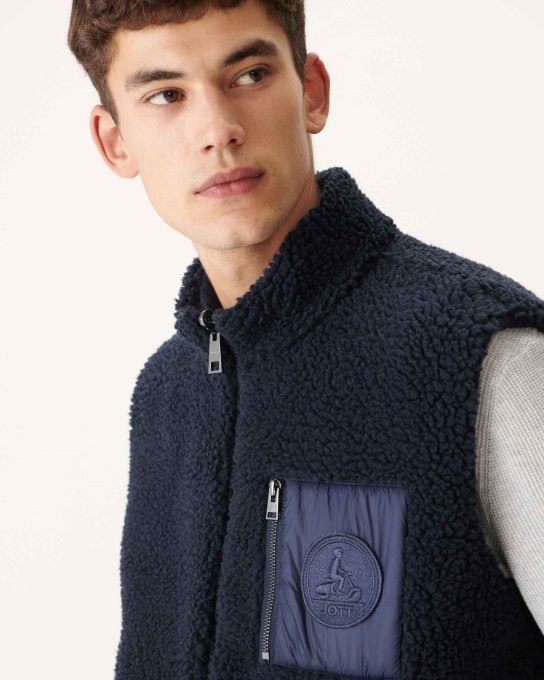 Jott New In Blu Navy Piumino Reversibile Senza Maniche Sami