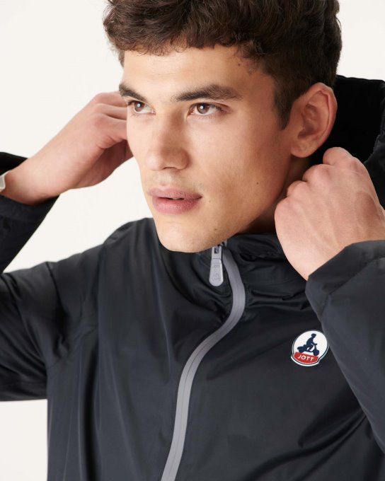 Piumino Nero Reversibile Con Cappuccio Bergen Jott New In