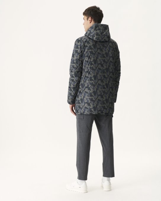 Jott New In Stampa Militare Tono Su Tono/piumino Leggero Reversibile Nero Amsterdam