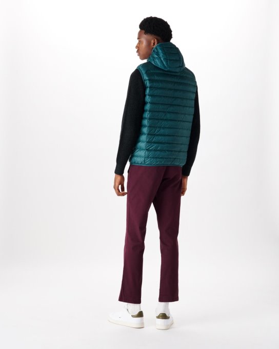 Jott New In Piumino Smanicato Con Cappuccio Verde Scuro Pat