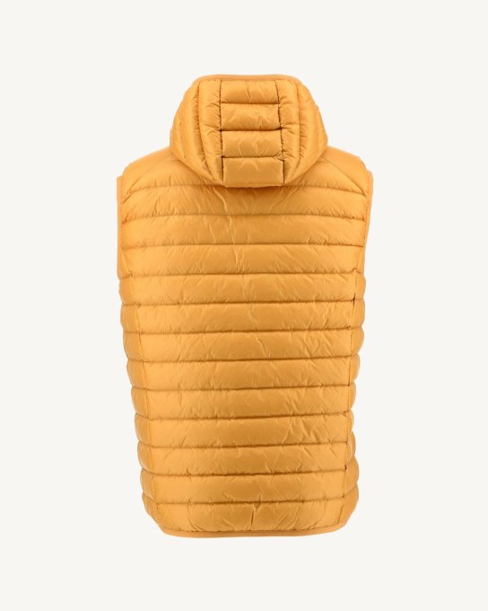 Piumino Smanicato Con Cappuccio Giallo Senape Pat Jott New In