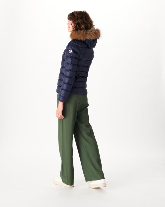 Jott New In Piumino Con Cappuccio Navy Luxe