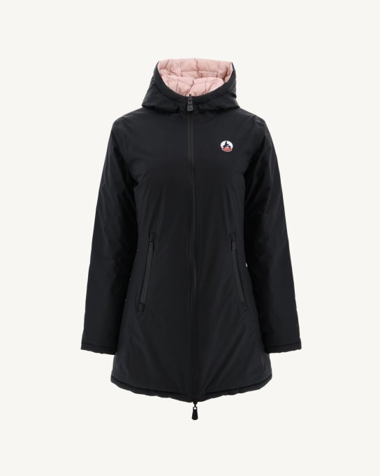 Jott New In Piumino Leggero Reversibile Nero/rosa Chiaro Moscou