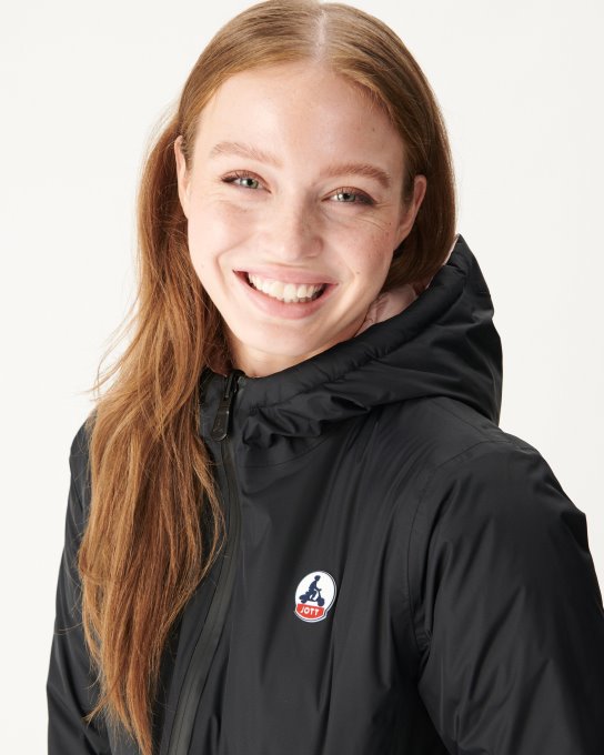 Jott New In Piumino Leggero Reversibile Nero/rosa Chiaro Moscou