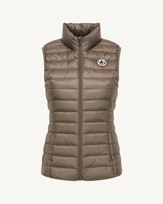 Piumino Leggero Smanicato Jott New In Taupe Seda