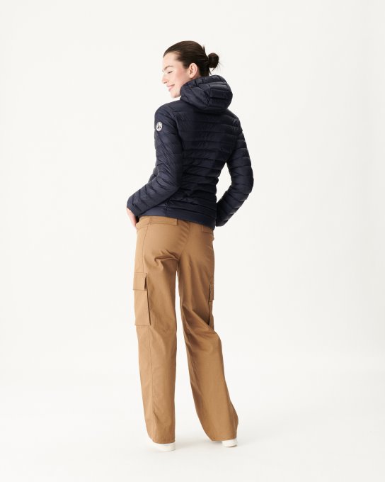 Jott New In Piumino Leggero Con Cappuccio Navy Cloe