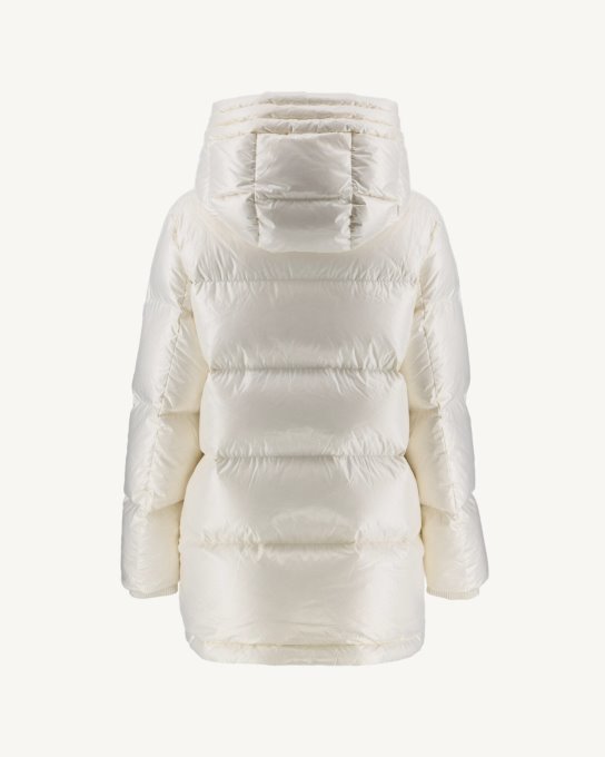 Jott New In Piumino Laccato Bianco Con Cappuccio Santa